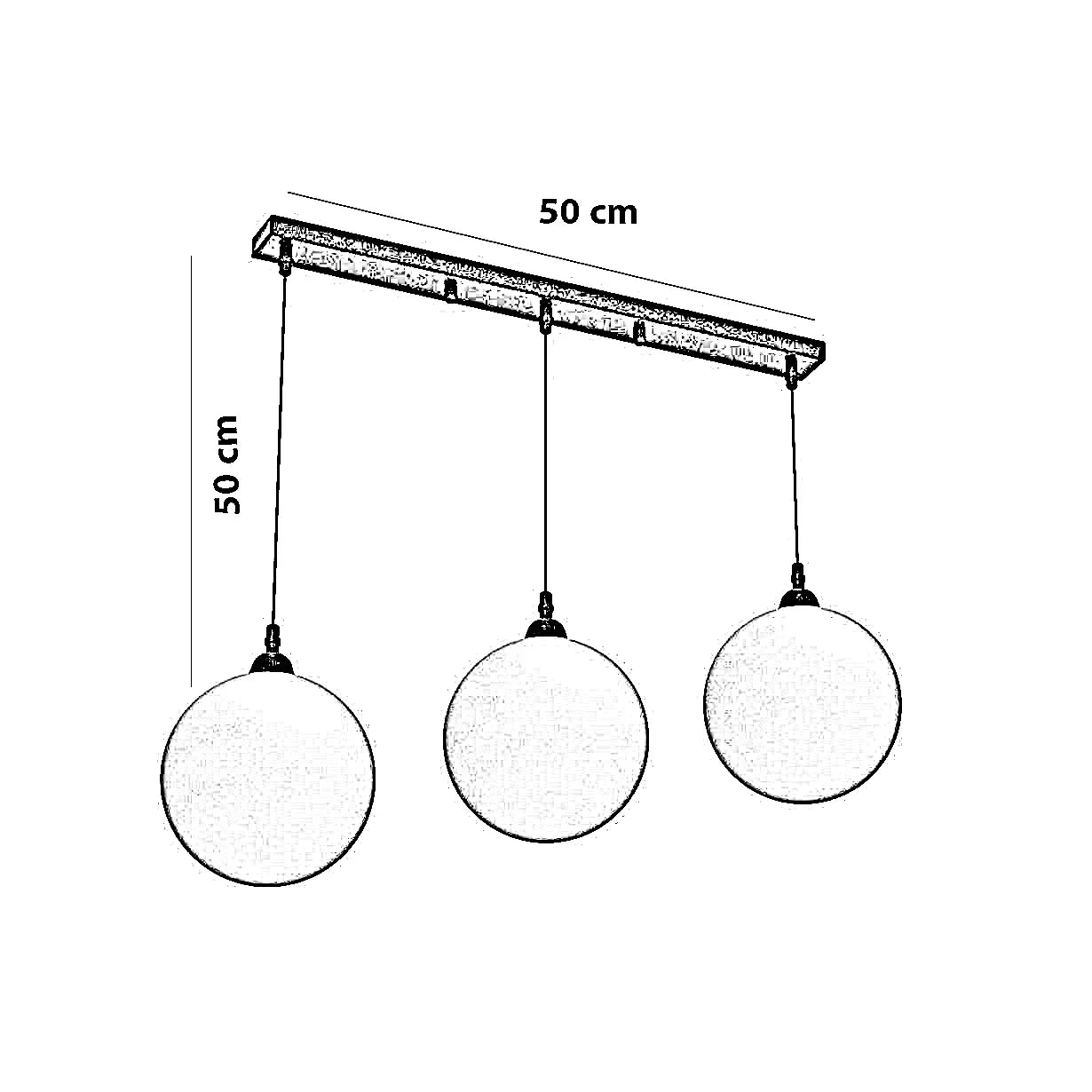 نجفة الومنيوم وزجاج، 50*50 سم