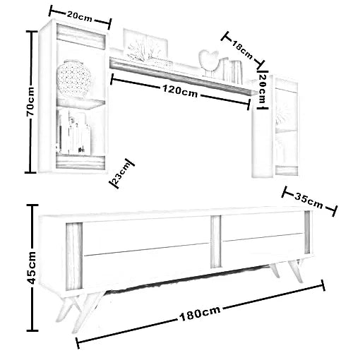ترابيزة تليفزيون ام دي اف اسباني، 3 قطع