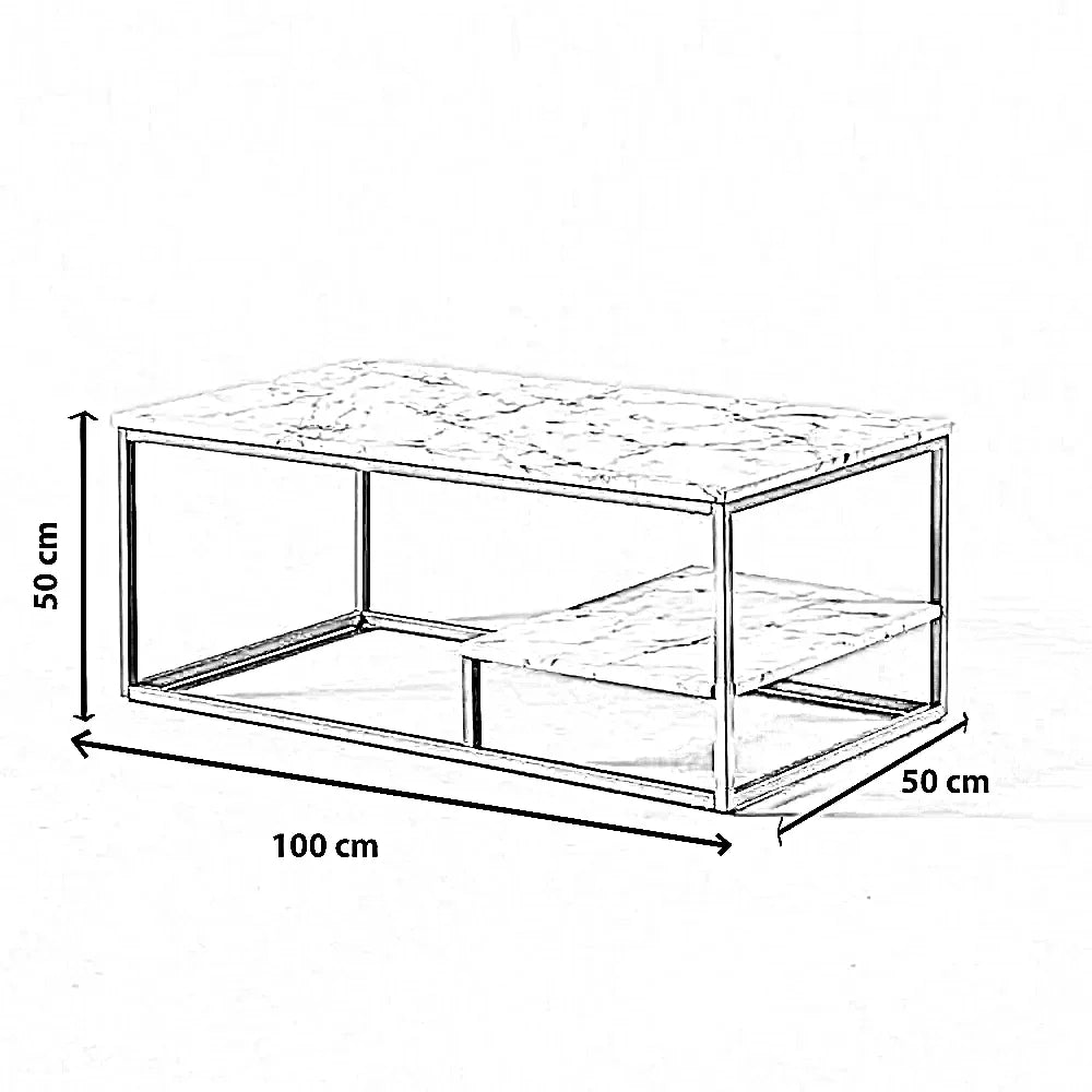 ترابيزة قهوة ستيل، 100*50*50 سم