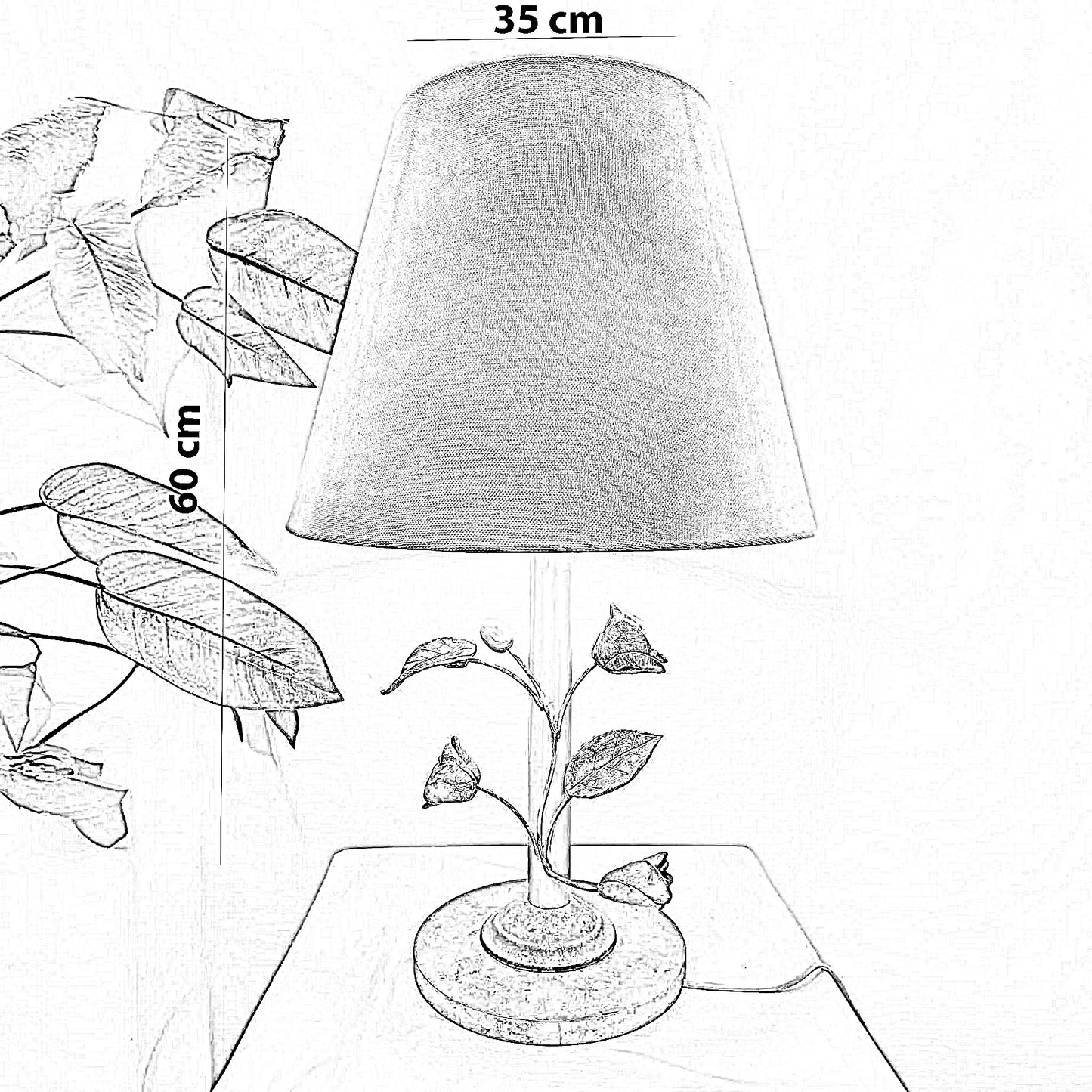 أباجورة معدن، 35*60 سم