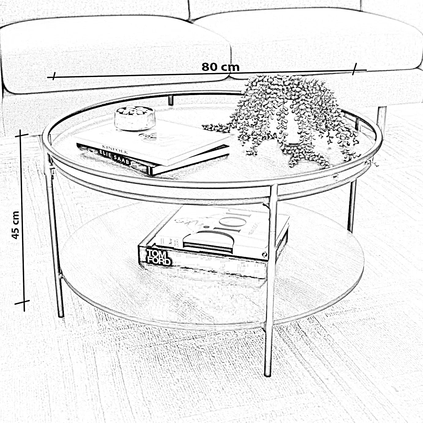 ترابيزة قهوة معدن، 80*80*45 سم