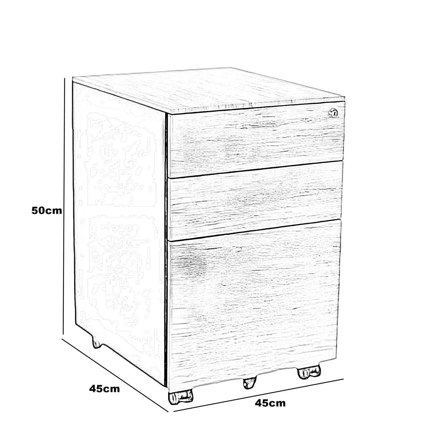 وحدة تخزين مكتبية خشب ام دي اف، 45*45*50 سم