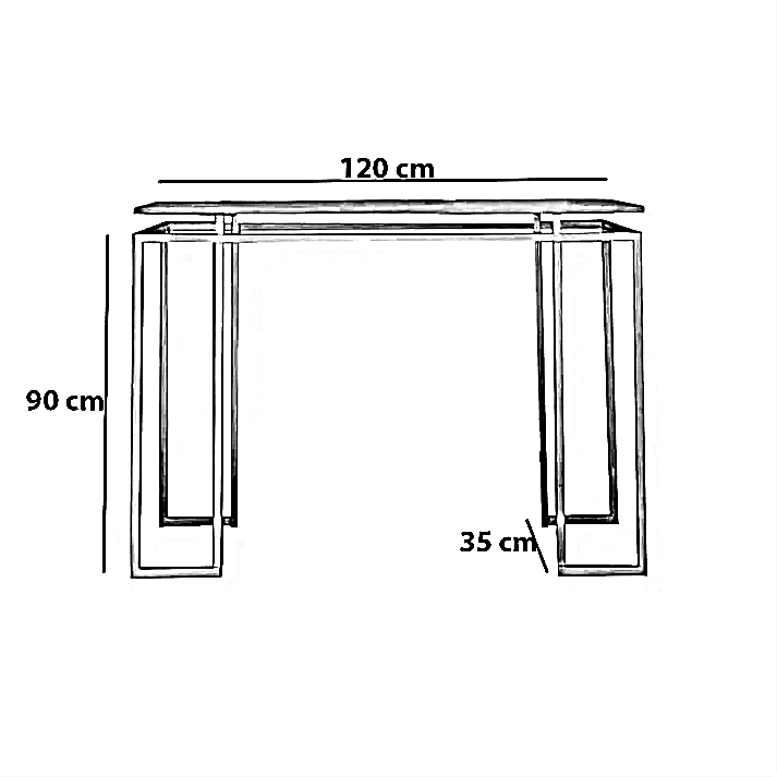 كونسول معدن، 120*35*90 سم