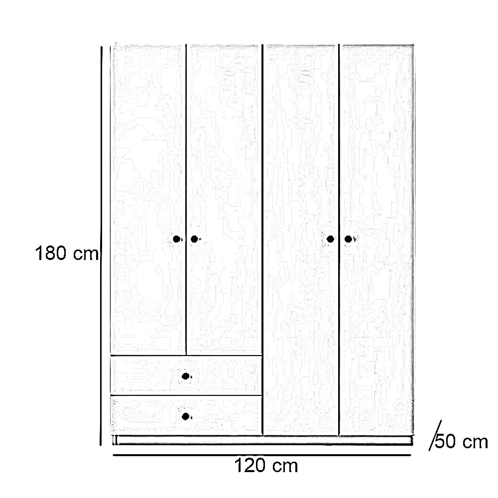 دولاب خشب ام دي اف، 120*50*180 سم