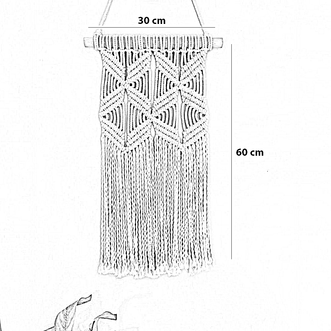 مكرمية حائط قطن و موسكي، 30*60 سم