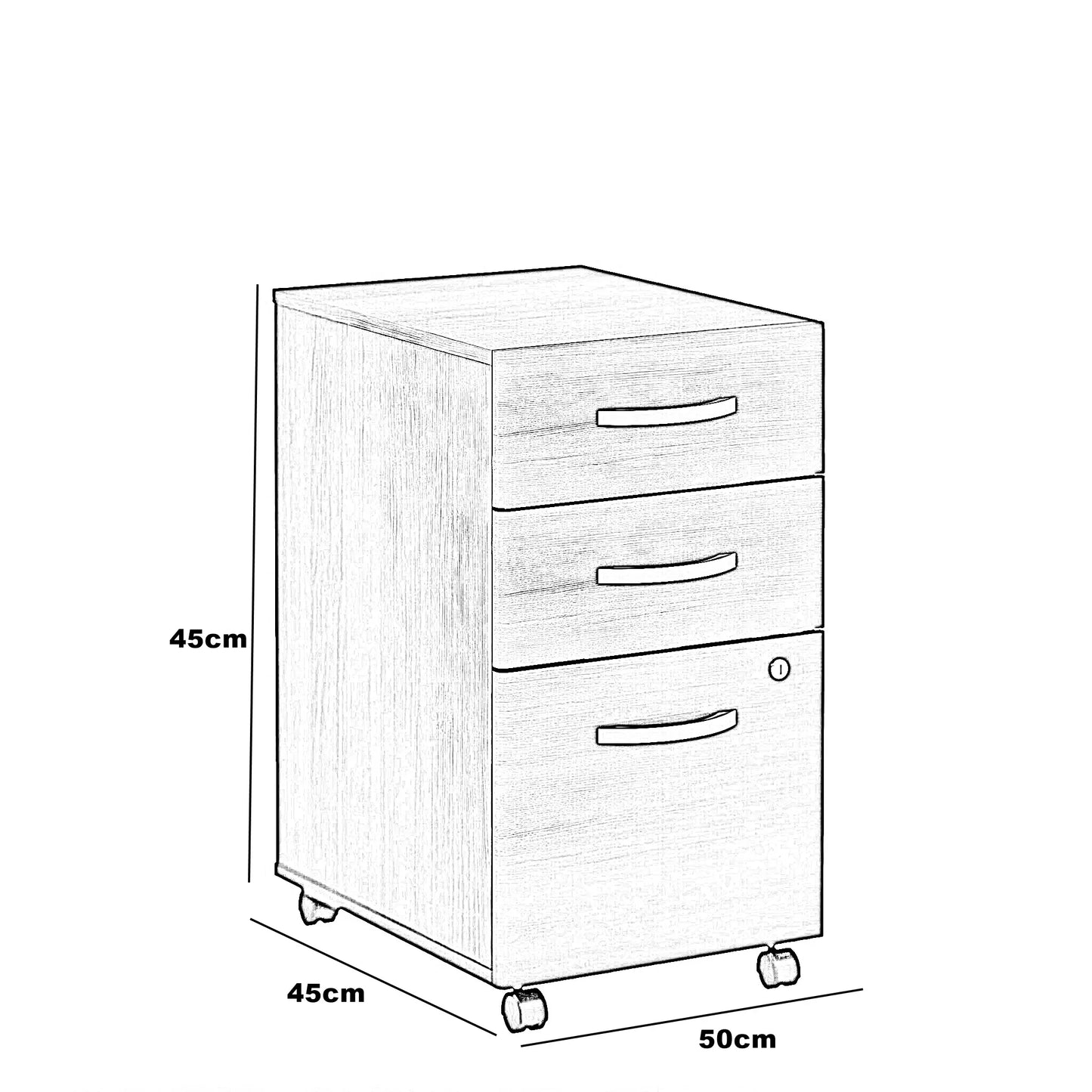 وحدة تخزين مكتبية، خشب ام دي اف 50*45*45 سم