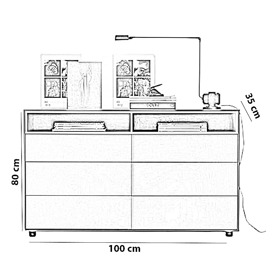 وحدة أدراج خشب كونتر، 100*35*80 سم