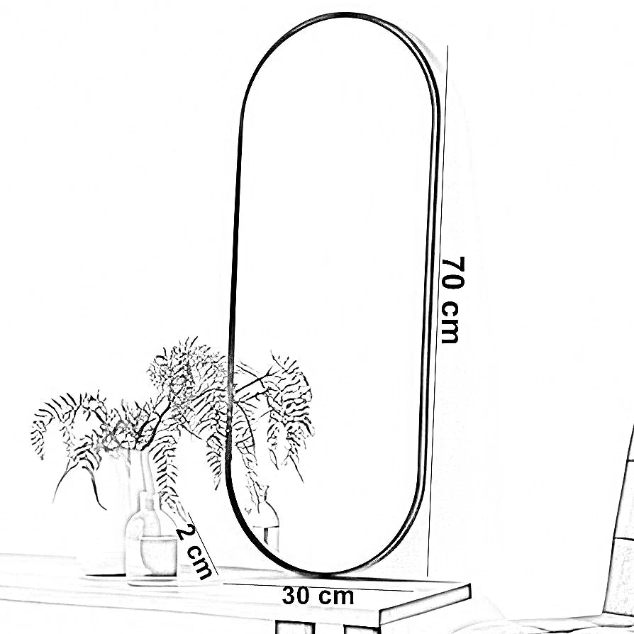 مرايا بإطار خشب ام دي اف، 30*2*70 سم
