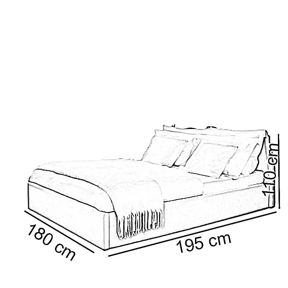 سرير سوبر كينج خشب كونتر، 180*195*110 سم