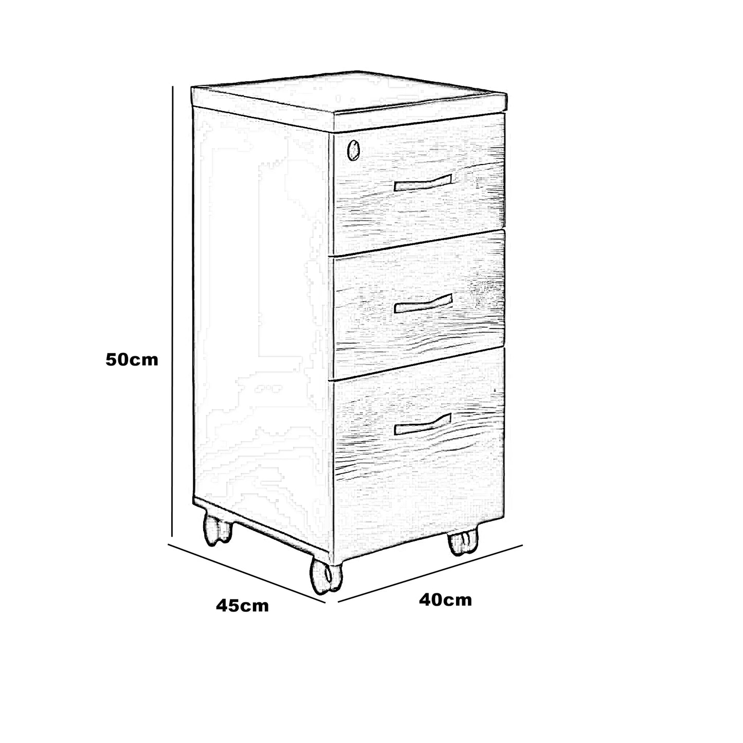 وحدة تخزين مكتبية ، خشب م دي اف، 40*45*50 سم