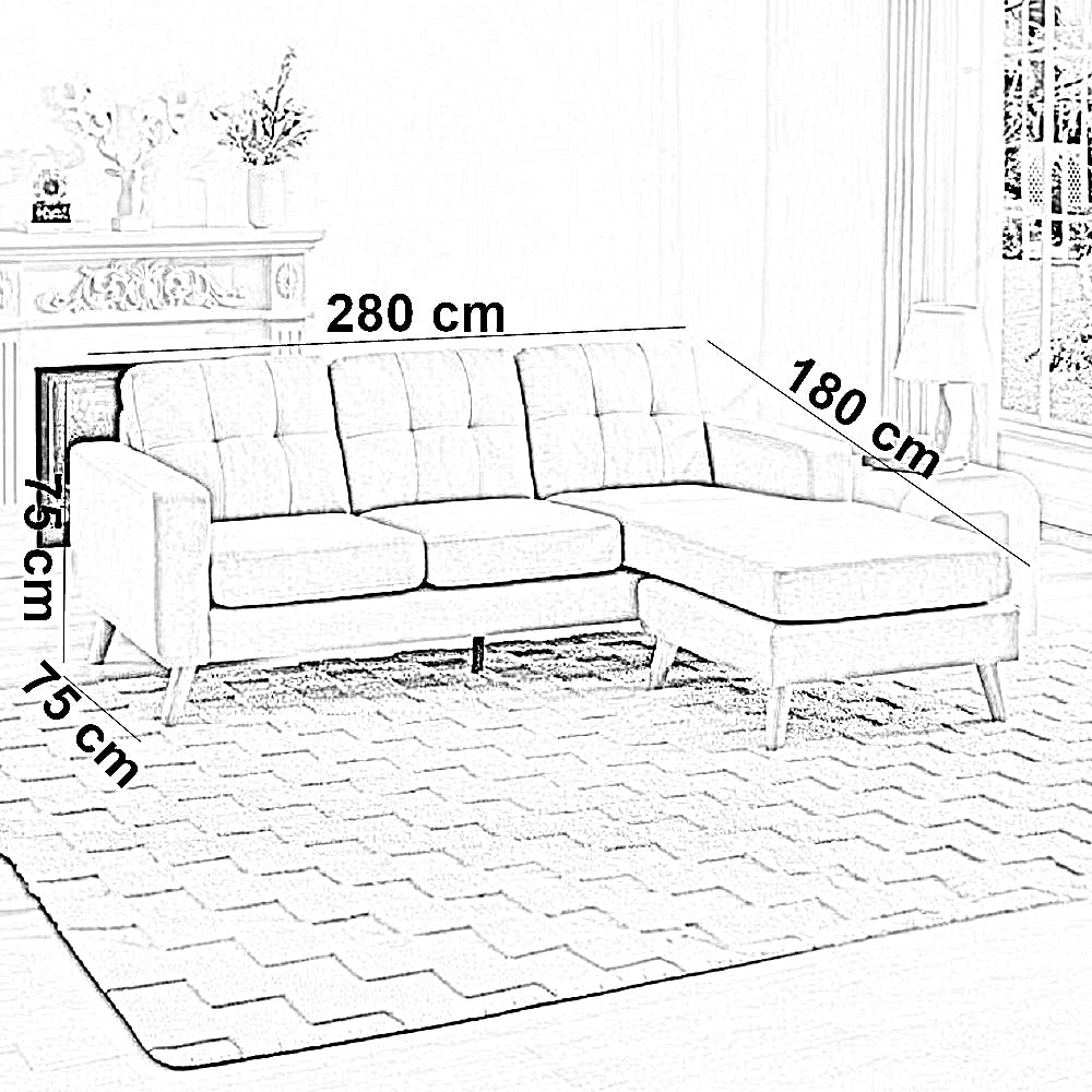 ركنة خشب زان أحمر، 280*180*75 سم