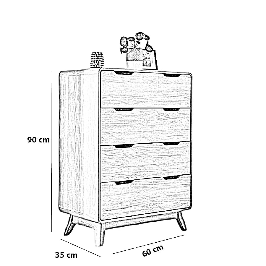 وحدة أدراج خشب كونتر و موسكي، 60*35*90 سم