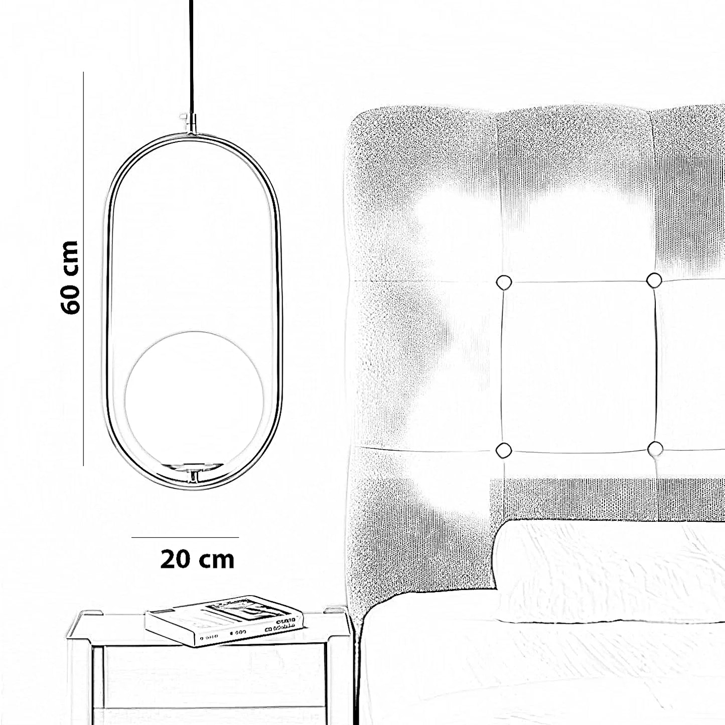 نجفة ستيل، 20*60 سم