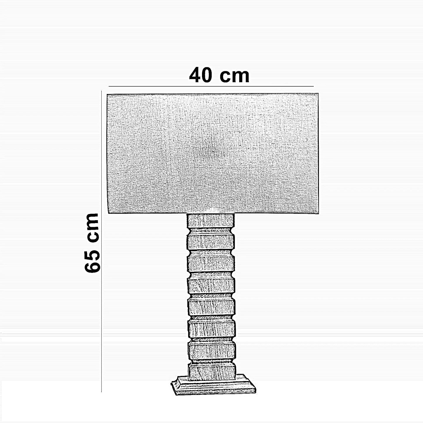 أباجورة خشب زان، 40*65 سم