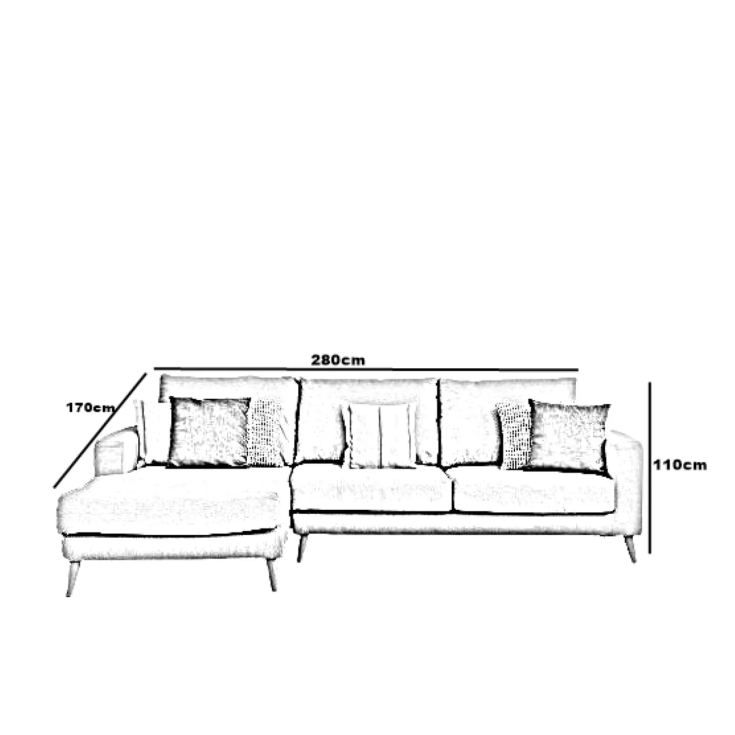 ركنة خشب زان، 280*170*110 سم