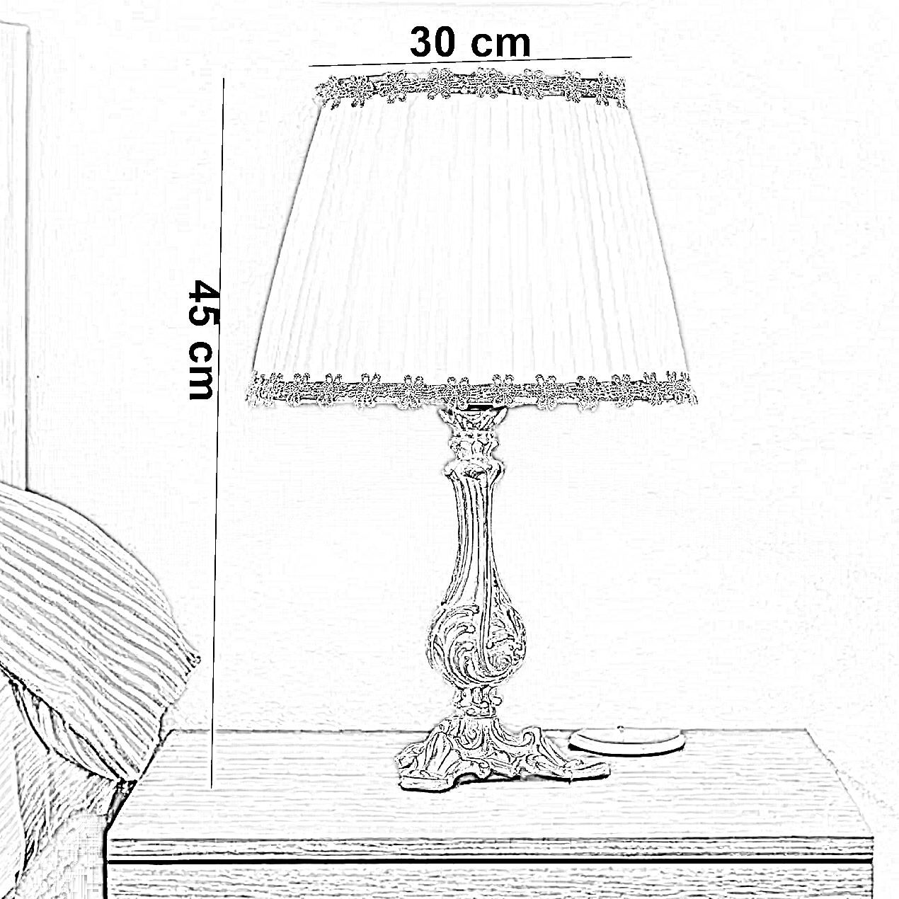 أباجورة ألمنيوم، 30*45 سم