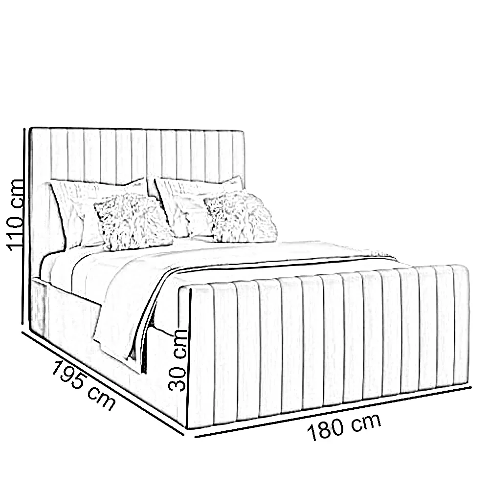 سرير سوبر كينج خشب كونتر، 180*195*110 سم