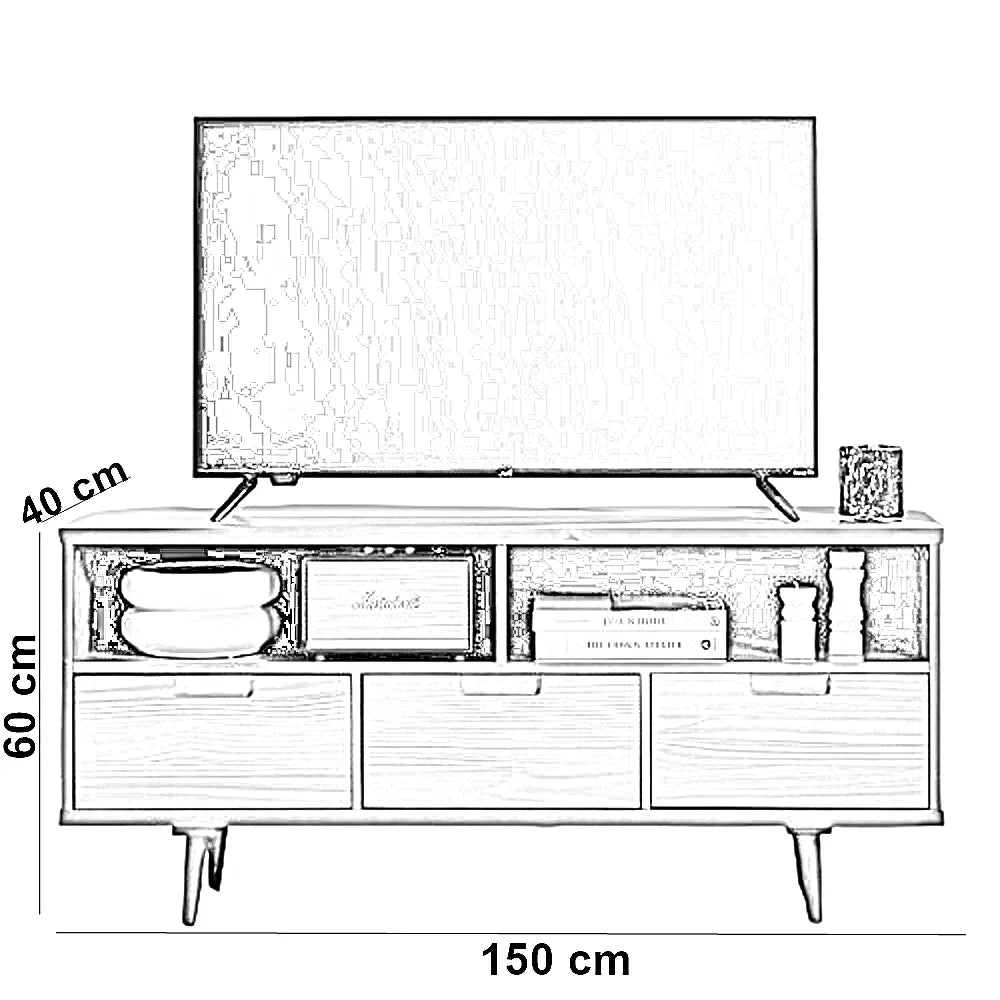 ترابيزة تليفزيون خشب كونتر، 150*40*60 سم