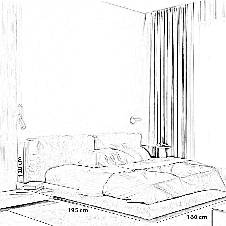 سرير كينج خشب كونتر و موسكي، 160*195*120 سم