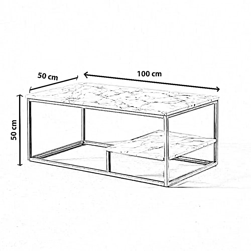 ترابيزة قهوة ستيل، 100*50*50 سم