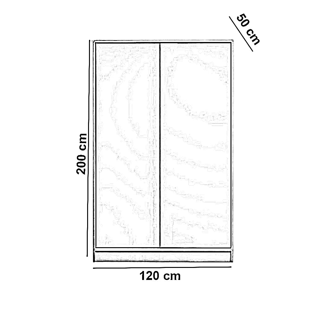 دولاب خشب ام دي اف، 120*50*200 سم