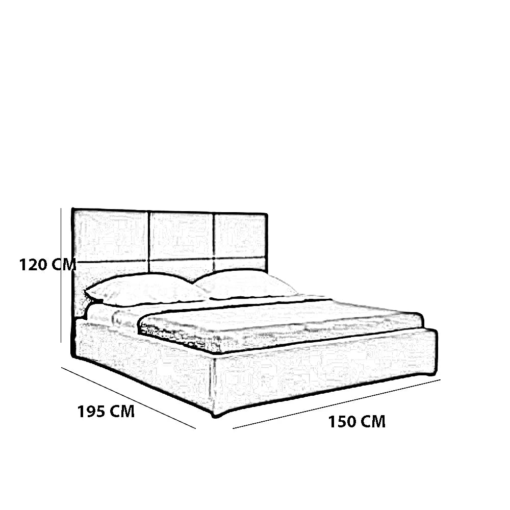 سرير كوين خشب موسكي، 150*195*120 سم