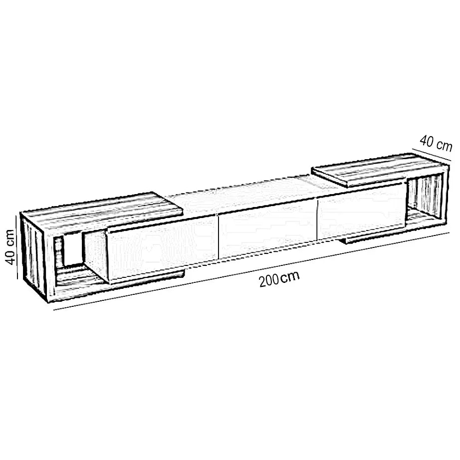ترابيزة تليفزيون خشب ام دي اف، 200*40*40 سم