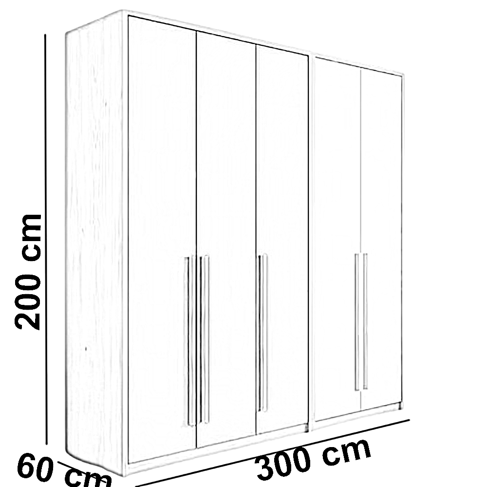 دولاب خشب ام دي اف، 300*40*200 سم