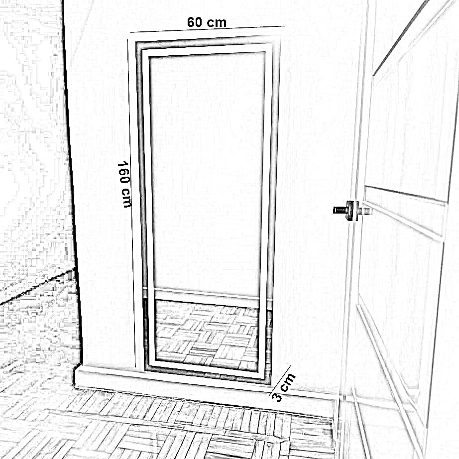 مرايا ليد، 60*3*160 سم