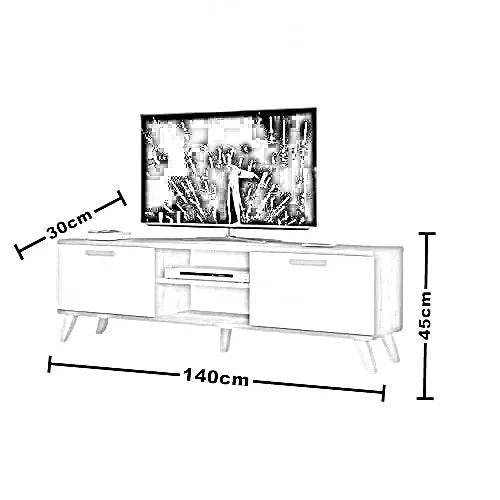 ترابيزة تليفزيون ام دي اف، 140*30*45 سم