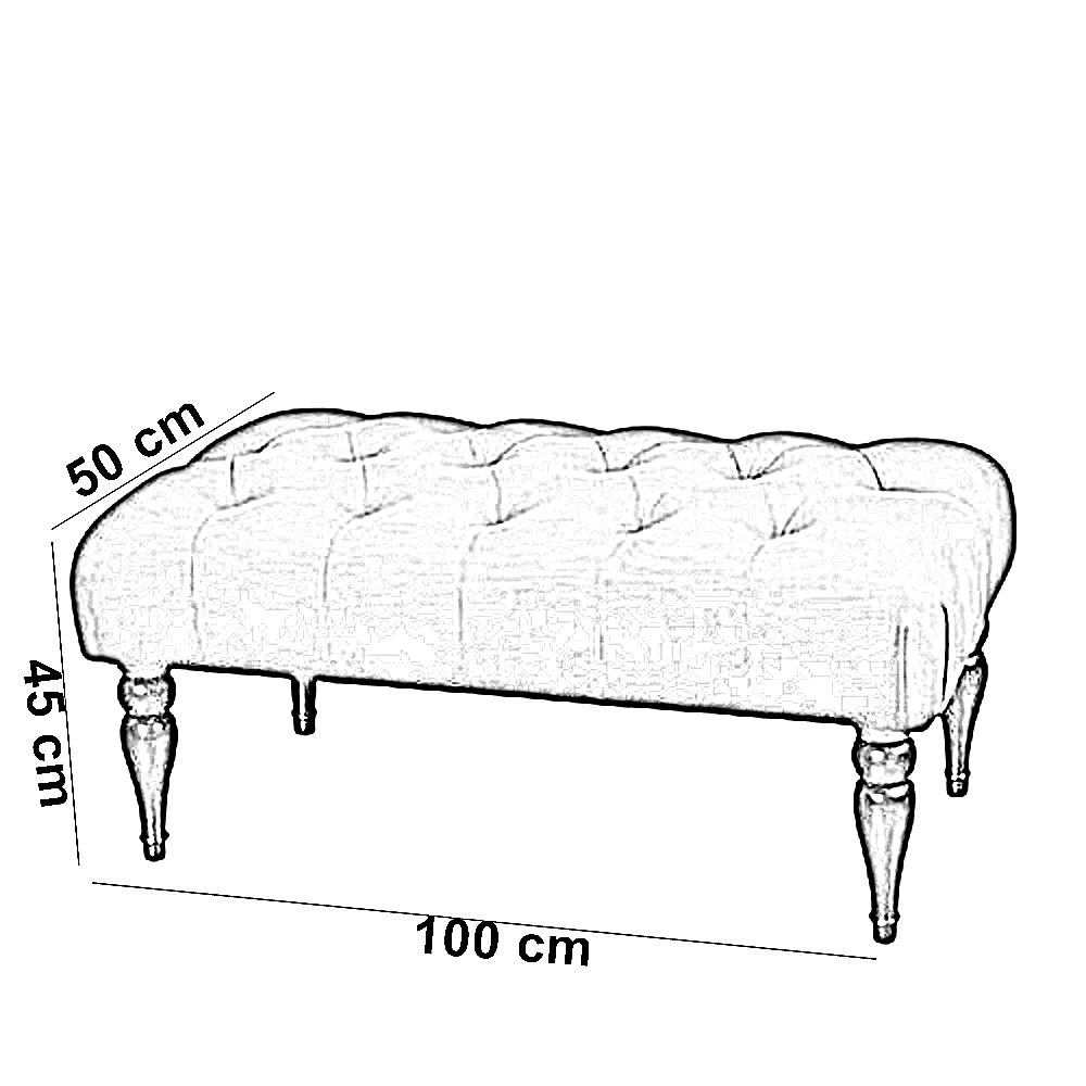 بوف خشب زان، 100*50*45 سم