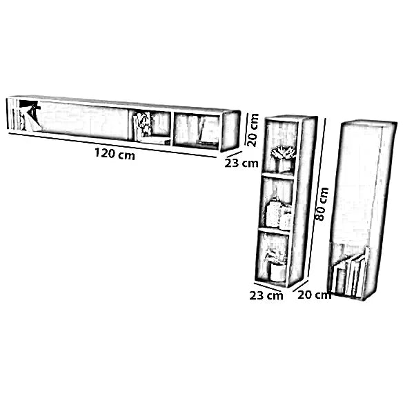 طقم ترابيزة تليفزيون مع ترابيزة قهوة، خشب ام دي اف - 4 قطع