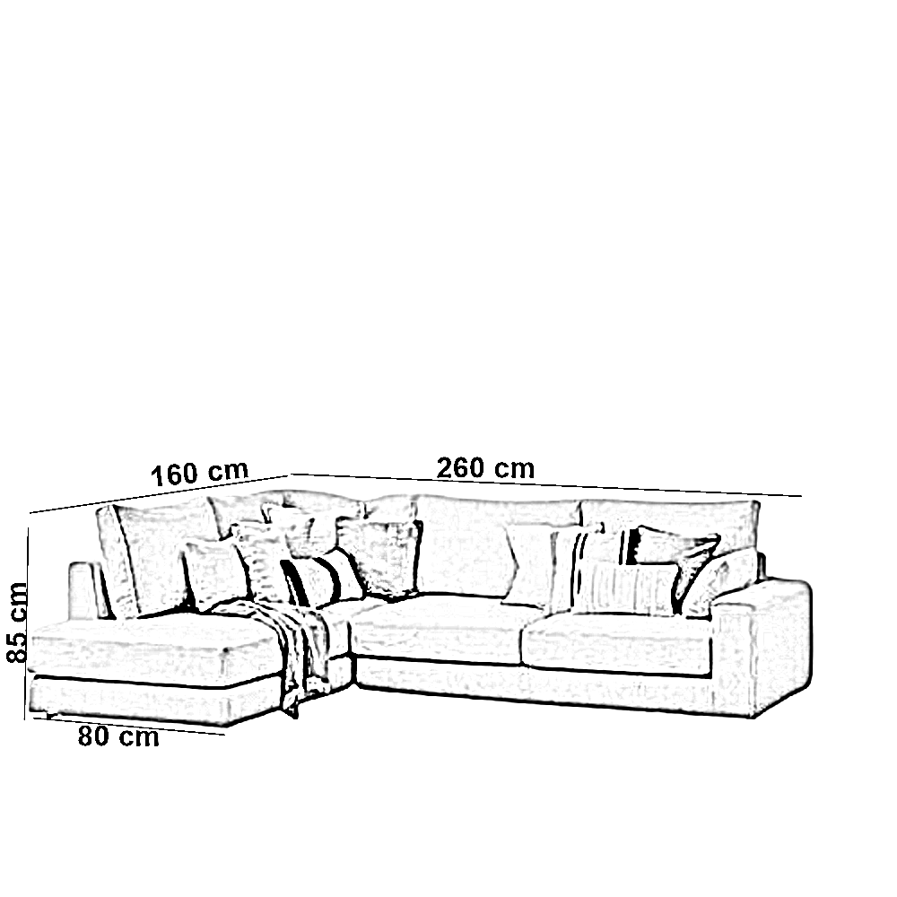 ركنة خشب زان، 260*160*85 سم