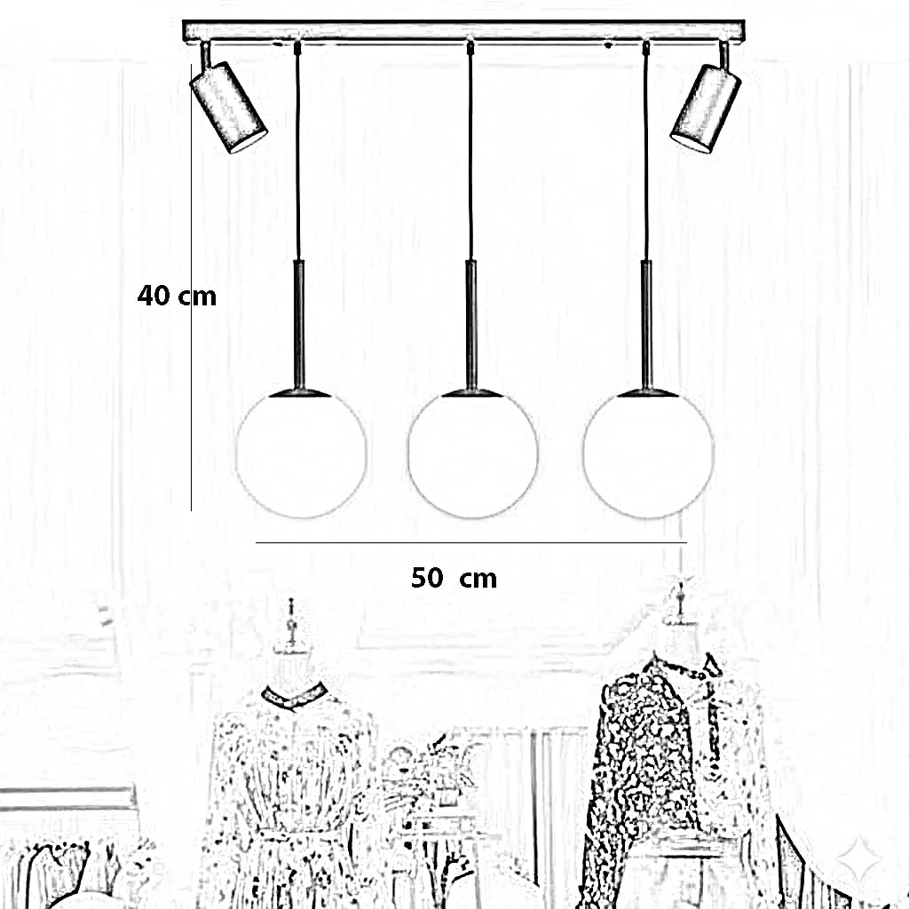 نجفة ستيل وزجاج، 50*40 سم