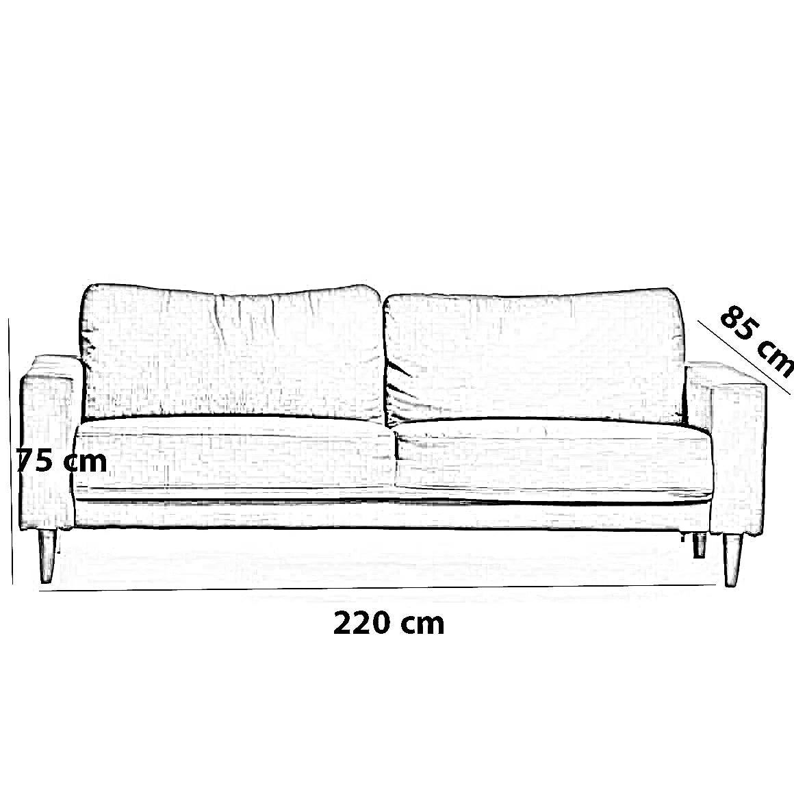كنبة خشب زان، 220*85*75 سم