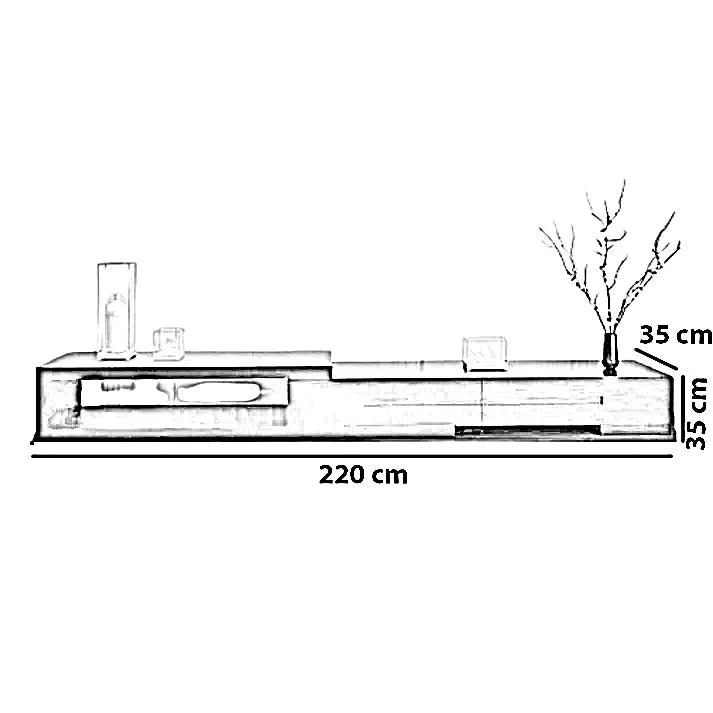 طقم ترابيزة تليفزيون مع ترابيزة قهوة، خشب ام دي اف - قطعتين