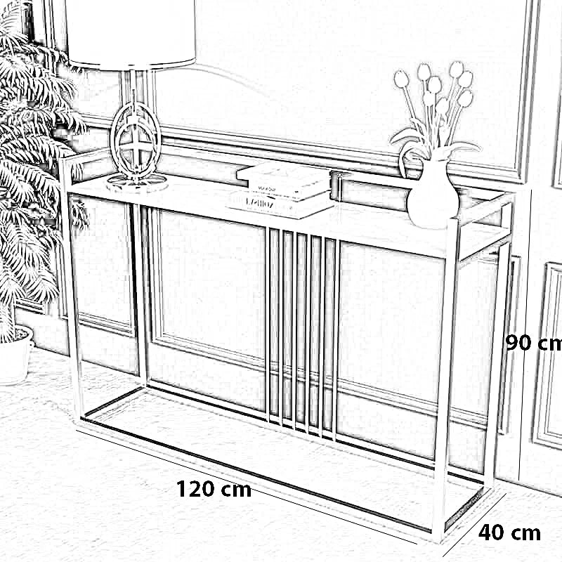 كونسول بسطح رخام، 120*40*90 سم