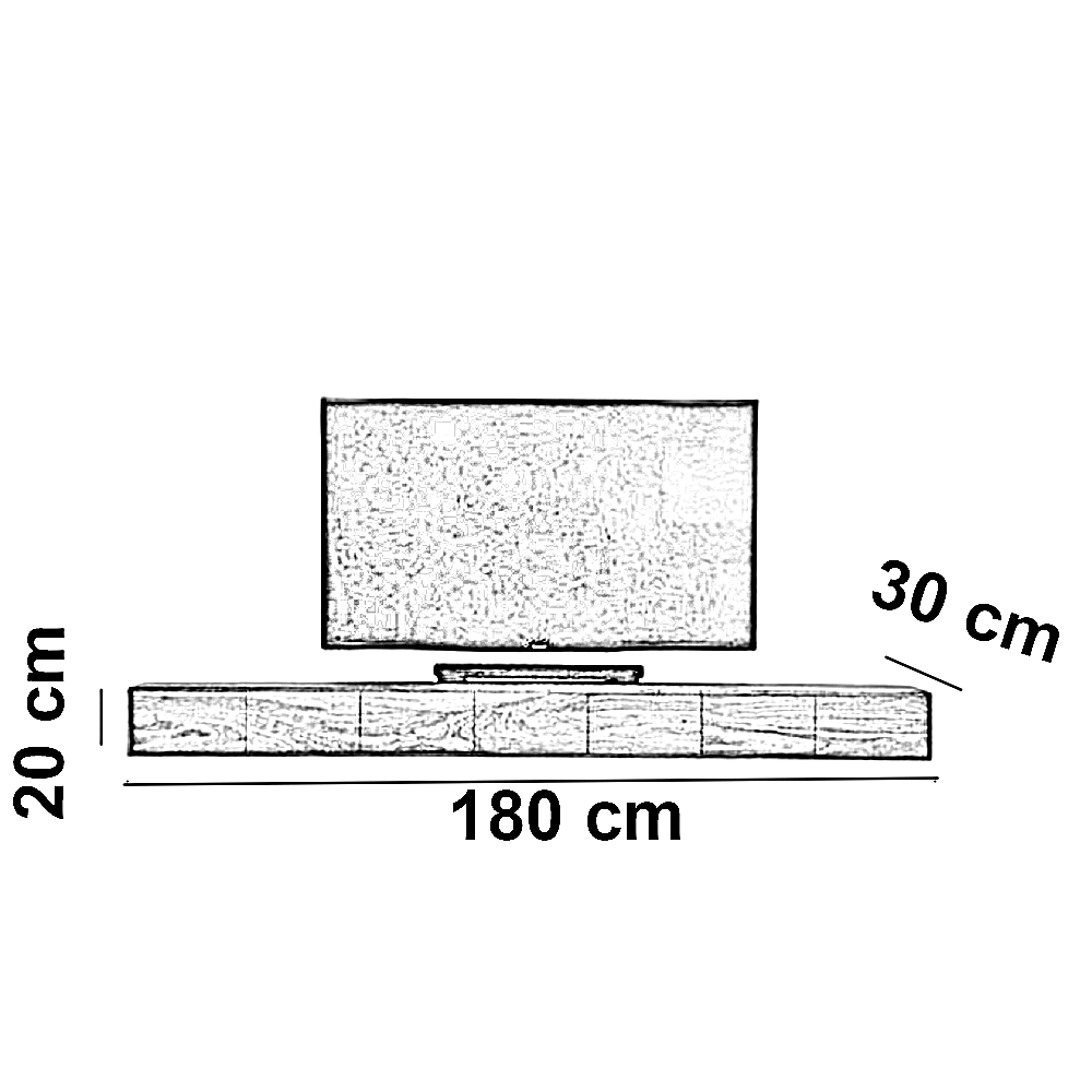 ترابيزة تليفزيون خشب ام دي اف، 180*30*20 سم