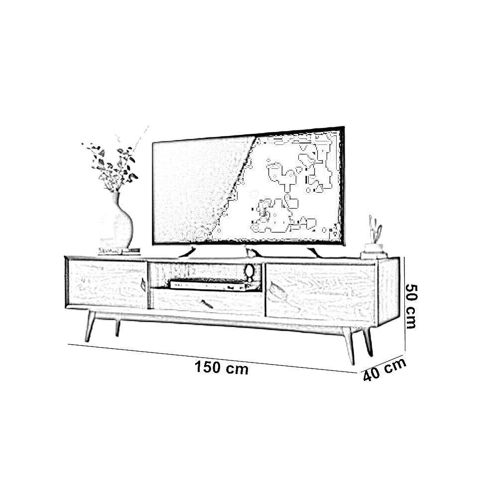 ترابيزة تليفزيون خشب كونتر، 150*40*50 سم