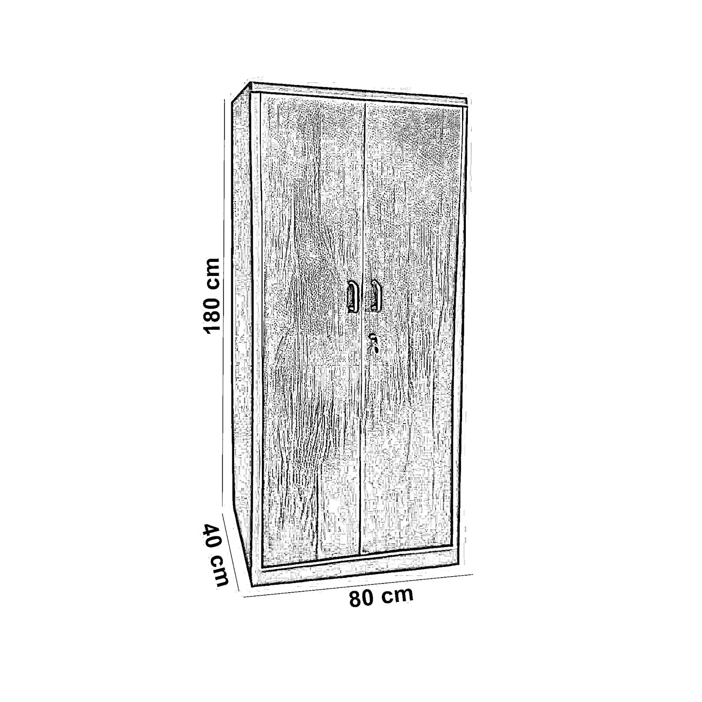 دولاب معدن و خشب، 80*40*180 سم