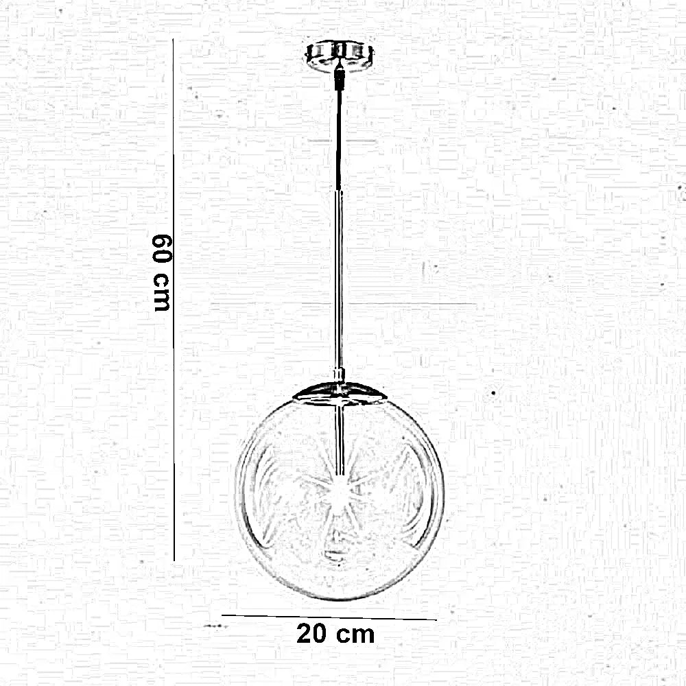 نجفة ستيل و زجاج، 20*60 سم