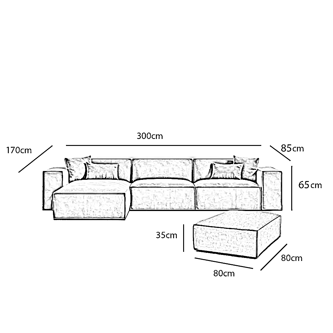 طقم ركنة مع بف خشب زان، قطعتين