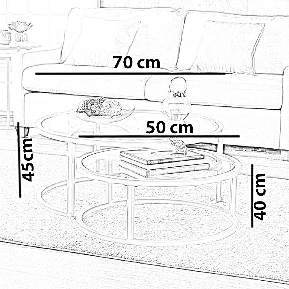 طقم ترابيزة قهوة ستيل، قطعتين