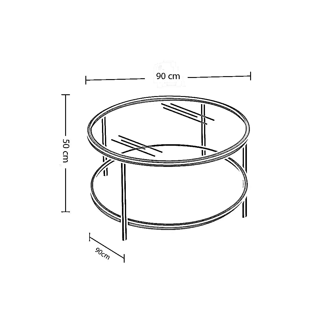ترابيزة قهوة ستيل، 90*50 سم