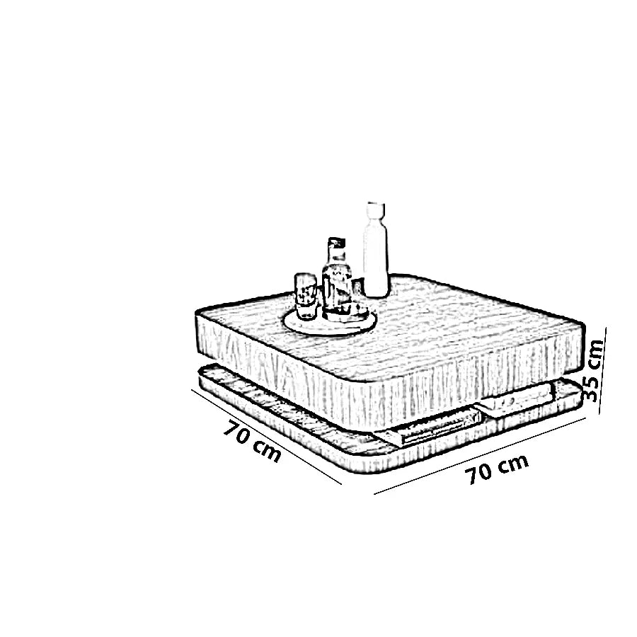 ترابيزة قهوة خشب كونتر، 70*70*35 سم