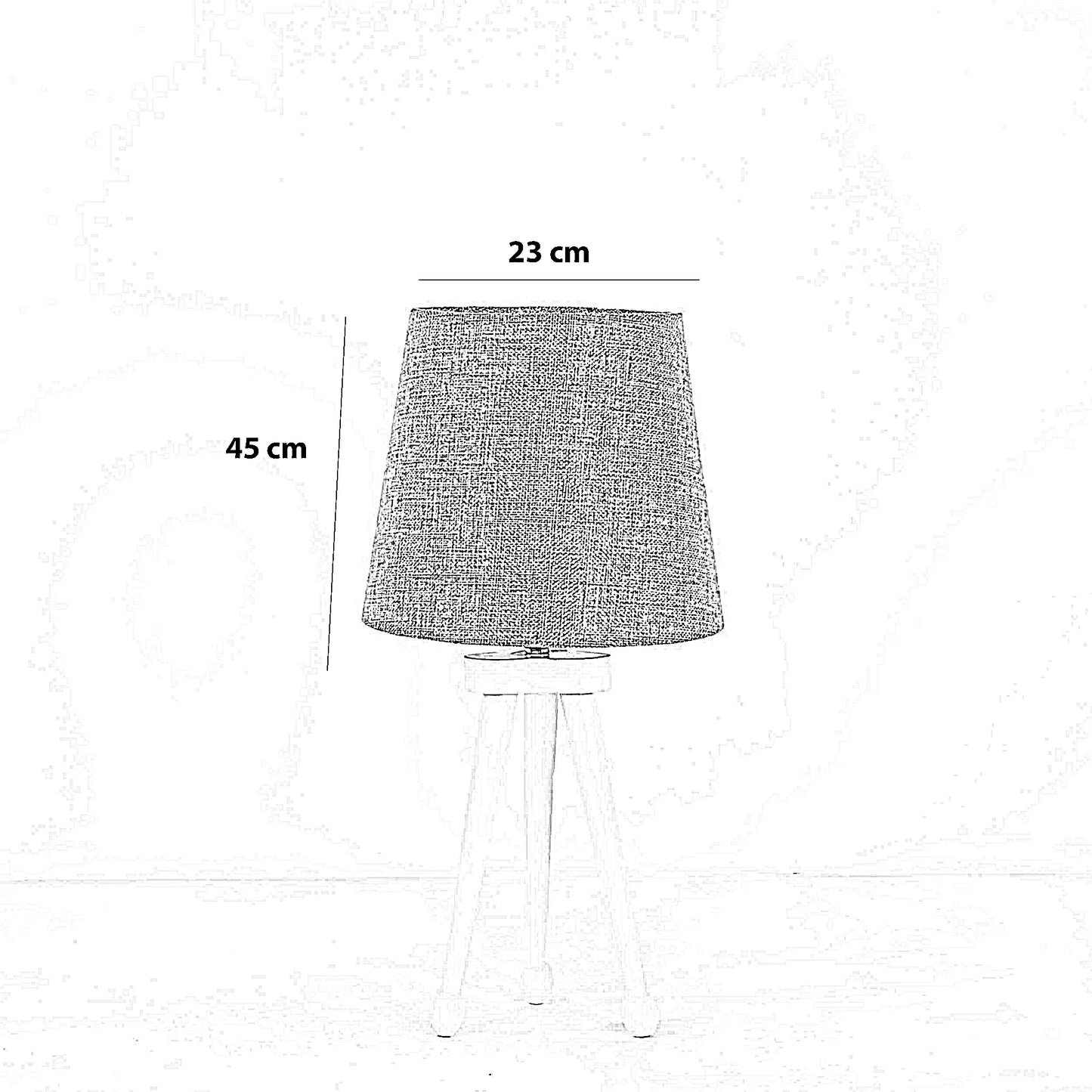 أباجورة خشب زان، 23*45 سم