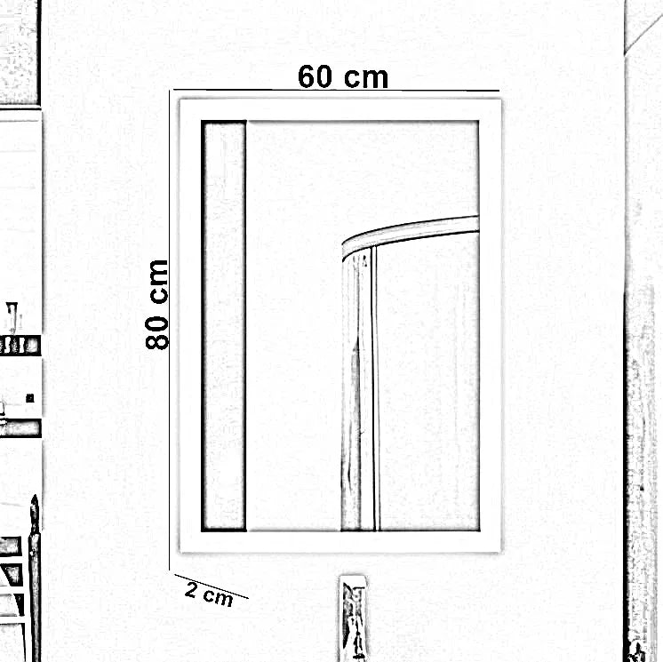 مرايا حائط ليد، 60*2*80 سم