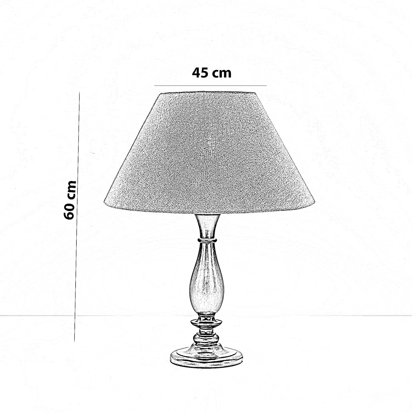 أباجورة خشب زان، 45*60 سم
