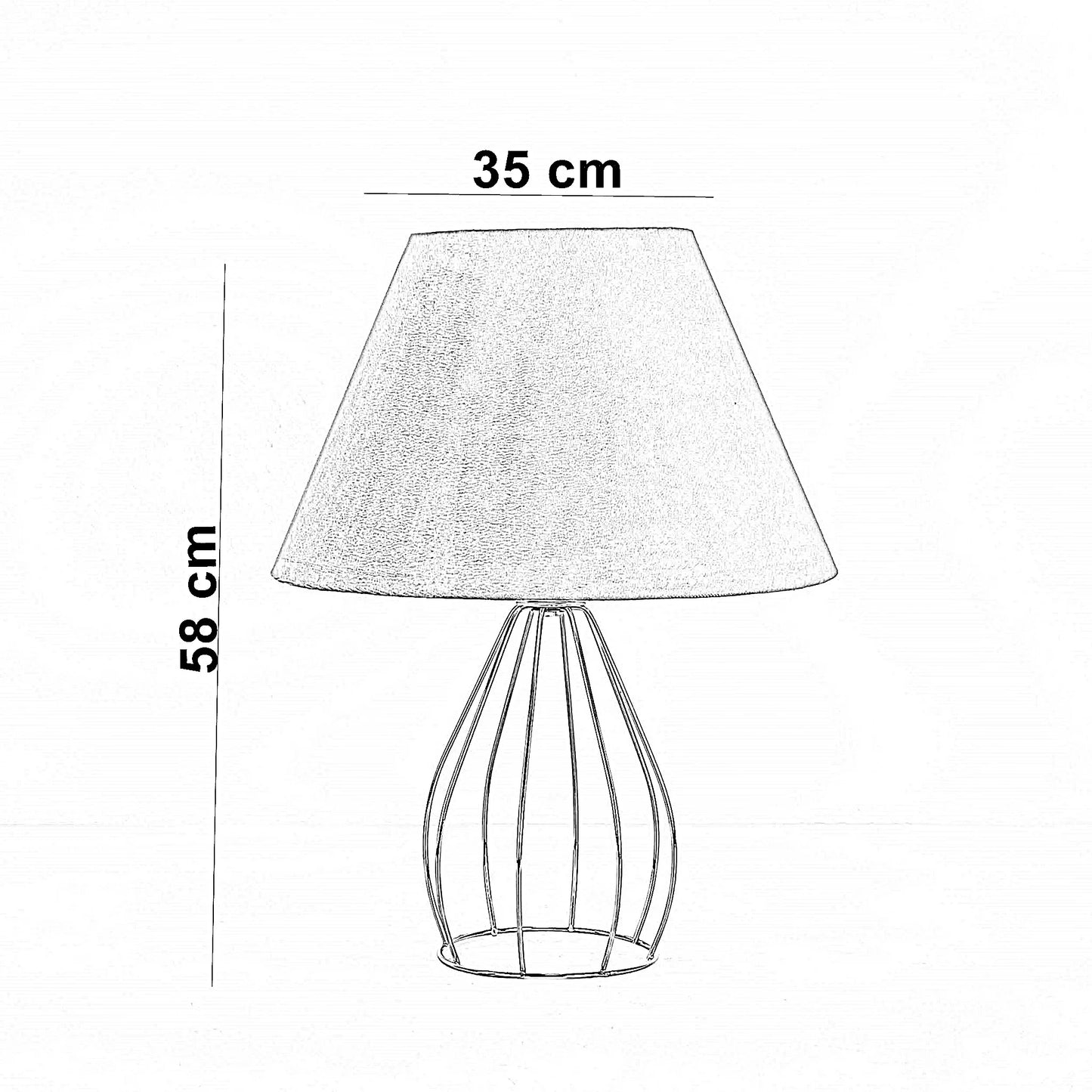أباجورة معدن، 35*58 سم