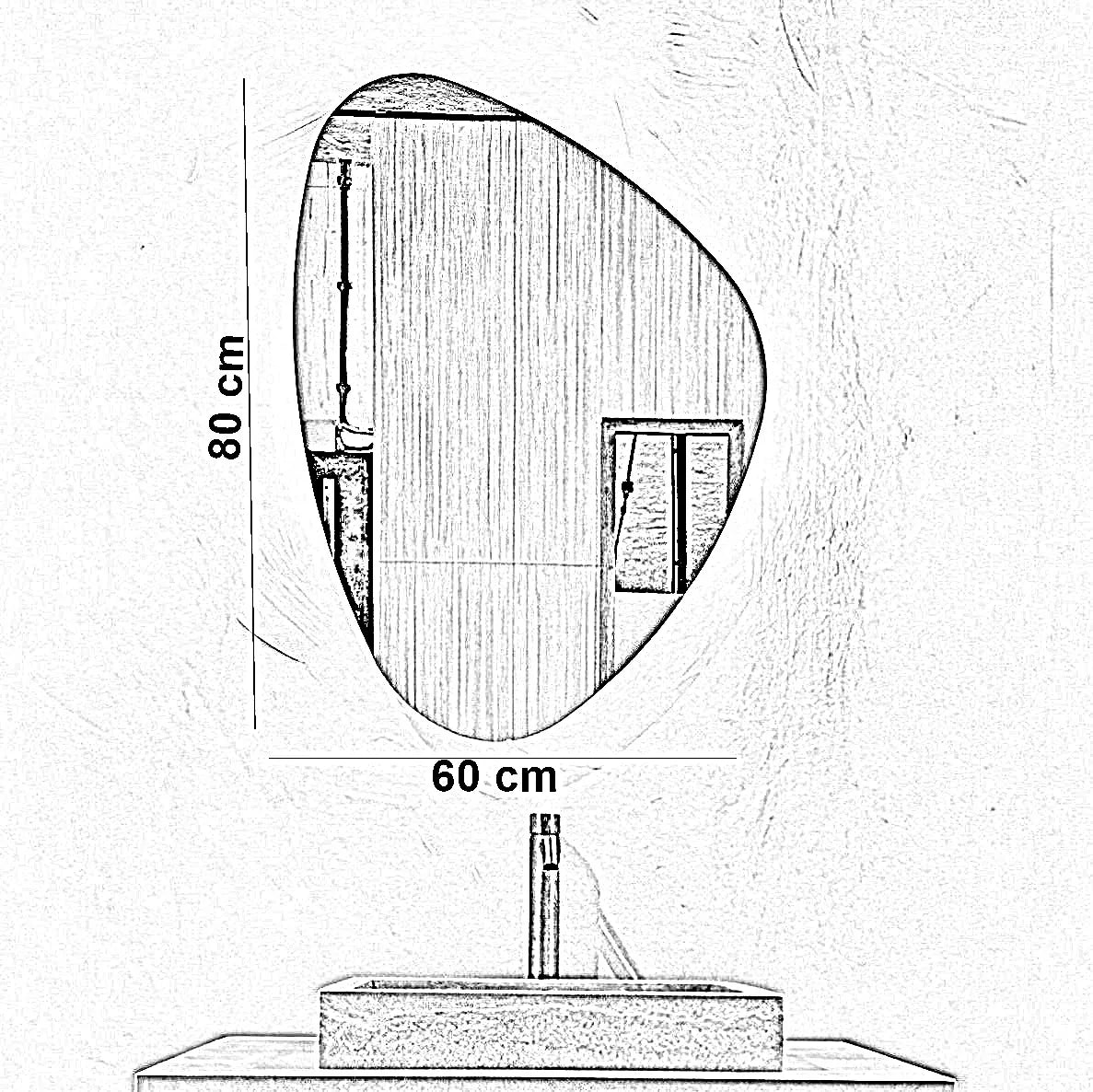 مرايا حائط ليد، 60*80 سم